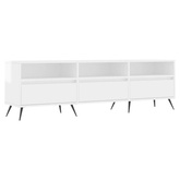 vidaXL Szafka pod TV, wysoki połysk, biała, 150x30x44,5 cm