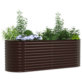 Podniesiony grządka Brązowy 240 x 80 x 81 cm Stal