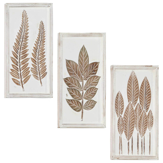 Dekoracja artystyczna 3 pcs Brązowy i biały 40 x 40 x 1,5 cm