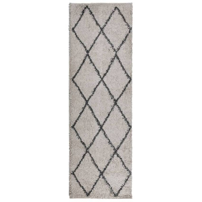 vidaXL Dywan z długim włosiem PAMPLONA, beżowo-antracytowy, 80x250 cm
