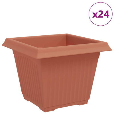 Kwadratowa doniczka na kwiaty 24 pcs Czerwony ceglasty