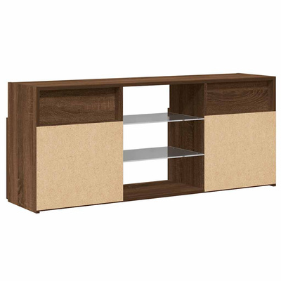 Szafka TV z oświetleniem LED, brązowy dąb, 120x30x50 cm