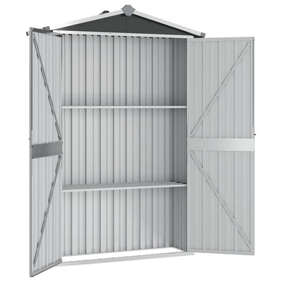Szopa ogrodowa, antracyt, 116x45x175 cm, stal galwanizowana