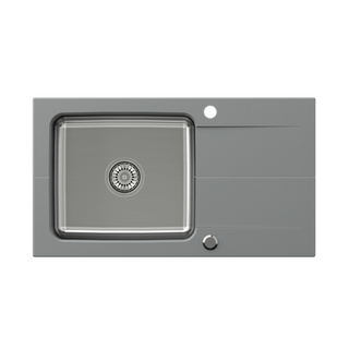 EDWARD 111 Fusion HardRock concrete z komorą stalową (780x440x190) z syfonem manualnym i zaślepką