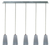 Lampa wisząca chrom kryształ listwa 5 Emo 35-18604