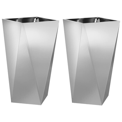 Donica 2 pcs Srebrny 40 x 40 x 75 cm Stal Galwanizowana