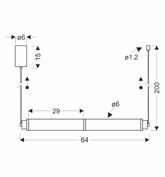 Lampa wisząca Corte szklana pozioma nad stół podwójna LED 18W 3000K