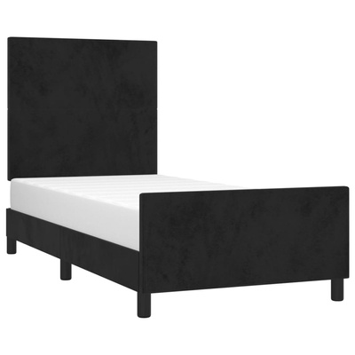 vidaXL Rama łóżka z zagłówkiem, czarna, 80x200 cm, aksamitna model standard