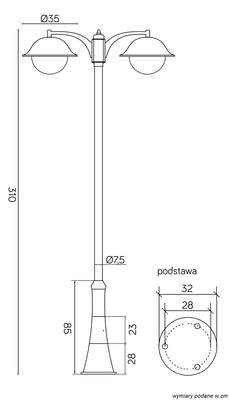 Latarnia ogrodowa OGMW 2 O-BD