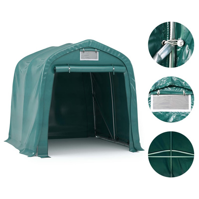 Namiot garażowy z PVC, 2,4 x 2,4 m, zielony
