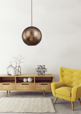 Lampa sufitowa wisząca Candellux Sfinks 31-43276  kula   E27 ażurowy jasno brązowy