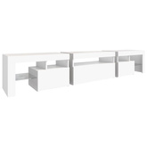 vidaXL Szafka pod TV z oświetleniem LED, biała, 215x36,5x40 cm