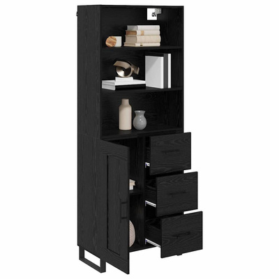 Highboard 2 szt. Czarny Dąb 69,5 x 34 x 180 cm