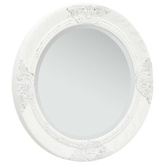 vidaXL Lustro ścienne w stylu barokowym, 50 cm, białe