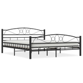 Rama łóżka, czarna, stalowa, 160 x 200 cm