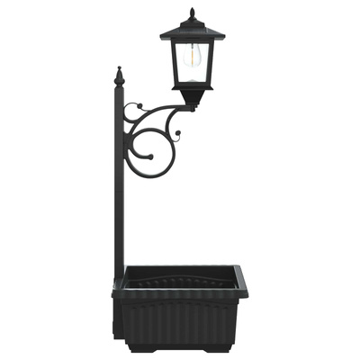 Lampa słupkowa z donicą Czarny 29 x 28 x 74 cm ABS i PP