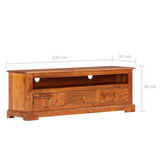 vidaXL Szafka pod TV, 120x30x40 cm, lite drewno akacjowe
