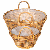 Kosz na rośliny 2 szt. Naturalny Brąz Rattan Kubu