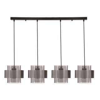 Spiega lampa wisząca czarny+satyna nikiel 4x60W E27 klosz dymiony