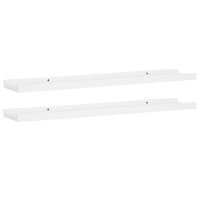 vidaXL Półki ścienne na zdjęcia, 2 szt., białe, 80x9x3 cm, MDF