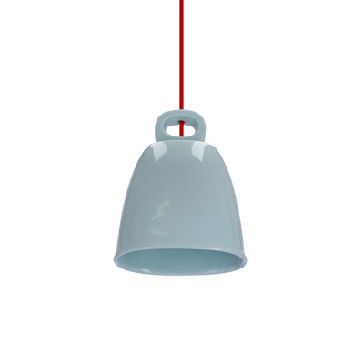 Lampa wisząca SEWILLA niebieska - z ceramicznym kloszem - skandynawska lampa nad wyspę i stół