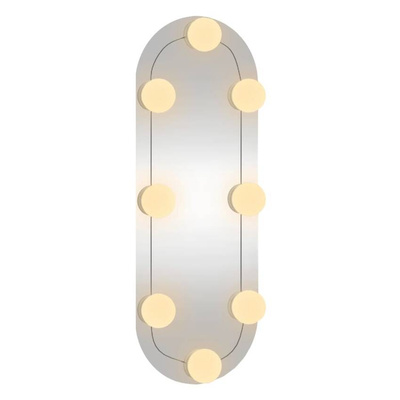 vidaXL Lustro ścienne z LED, 15x40 cm, szklane, owalne