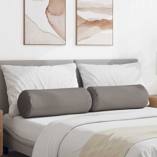 Poduszki Wałkowe 2 pcs Ciemnoszary ? 25 x 70 cm tkanina