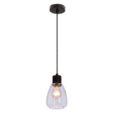 MOLDO lampa wisząca czarny 1x40W E27 klosz bezbarwny  31-35066