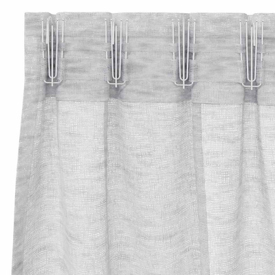Firany Voile 2 pcs Jasnoszary 260 x 140 cm Poliester