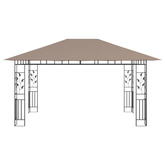 Altana z moskitierą i sznurem lampek LED, 4x3x2,73 cm, taupe