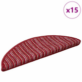 Samoprzylepne maty na schody 15 pcs Czerwony 56 x 17 x 3 cm
