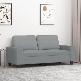 Sofa 2-osobowa, jasnoszara, 140 cm, tapicerowana tkaniną