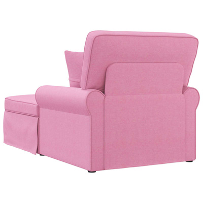 Chaise Lounge z Fartuszkiem 3 szt. Różowy tkanina