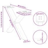 Nogi do stolika kawowego w kształcie litery X 2 szt. Białe 60x(30-31) cm Stal