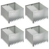 Krawężnik do trawnika 4 szt. 60 x 60 x 35 cm Stal srebrny