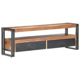 vidaXL Szafka pod TV 120x30x40 cm, lite drewno stylizowane na sheesham
