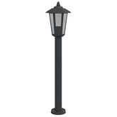Lampy ogrodowe na słupku, 3 szt, czarne, 80 cm, stal nierdzewna