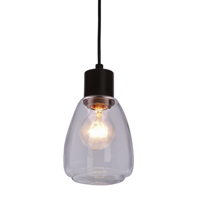 MOLDO lampa wisząca czarny 1x40W E27 klosz bezbarwny  31-35066