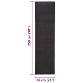 vidaXL Dywanik, naturalny sizal, 66x250 cm, czarny