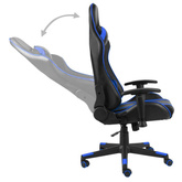 vidaXL Obrotowy fotel gamingowy, niebieski, PVC