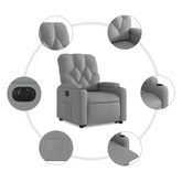 Podnoszony fotel masujący, elektryczny, rozkładany, jasnoszary vidaXL
