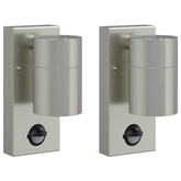 Zewnętrzna lampa ścienna 2 pcs Srebrny 6,5 x 10,5 x 16 cm