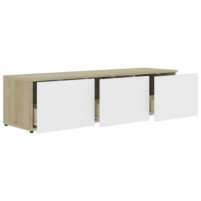 vidaXL Szafka pod TV, biel i dąb sonoma, 120x34x30 cm
