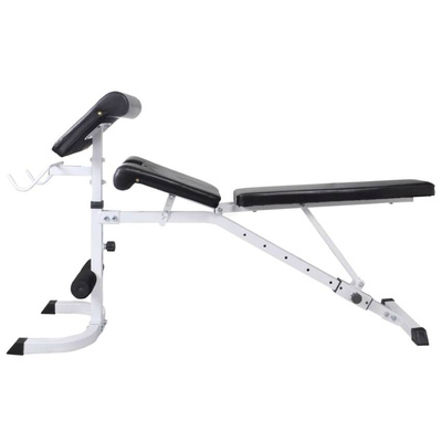 vidaXL Ławka do ćwiczeń ze stojakiem, sztangą i hantlami, 60,5 kg
