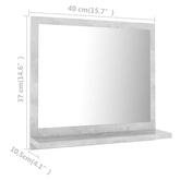 Lustro łazienkowe, szarość betonu 40x10,5x37 cm 804557
