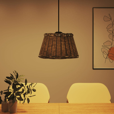 Klosz lampy wiszącej, brązowy, ?50x30 cm, wiklina