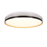 Montana Lampa sufitowa plafon czarny+biały+złoty 24w led 40 cm klosz biały