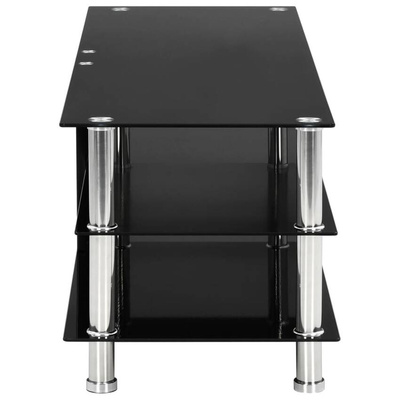 vidaXL Szafka pod TV, czarna, 120x40x40 cm, hartowane szkło
