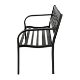 Ławka Ogrodowa Parkowa Taras Ogród Metalowa Oparcie Czarna 120 cm