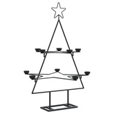 Metalowa choinka świąteczna, do dekoracji, czarna, 75 cm